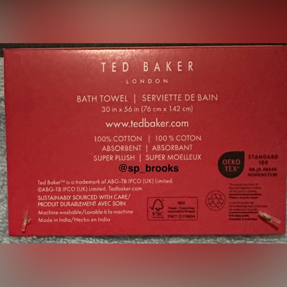 🎁8PC TED BAKER London Bath Towel Set -Powder Blue- Absorbent Super Plush Cotton - Picture 4 of 10